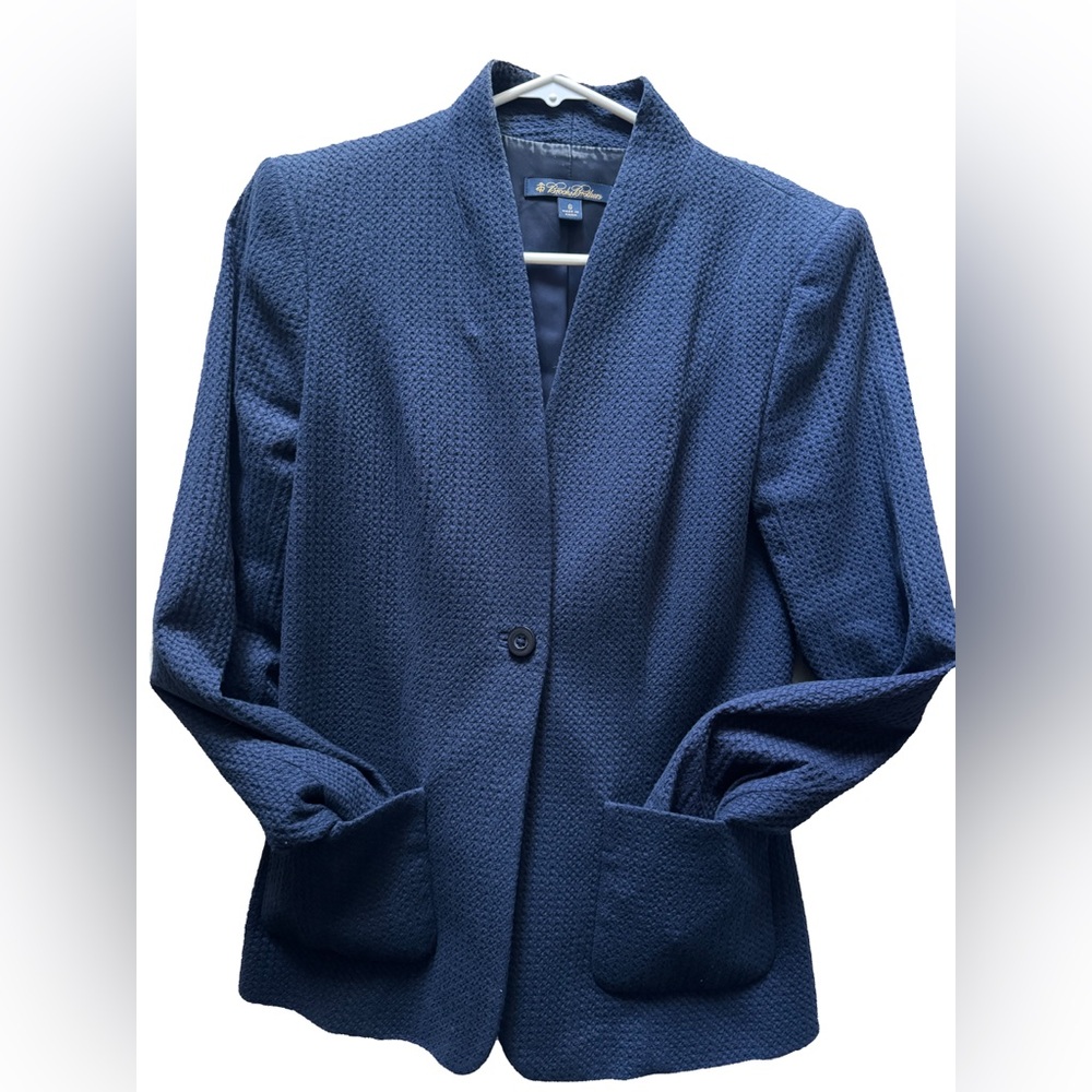 Brooks Brothers Navy Textured Blazer